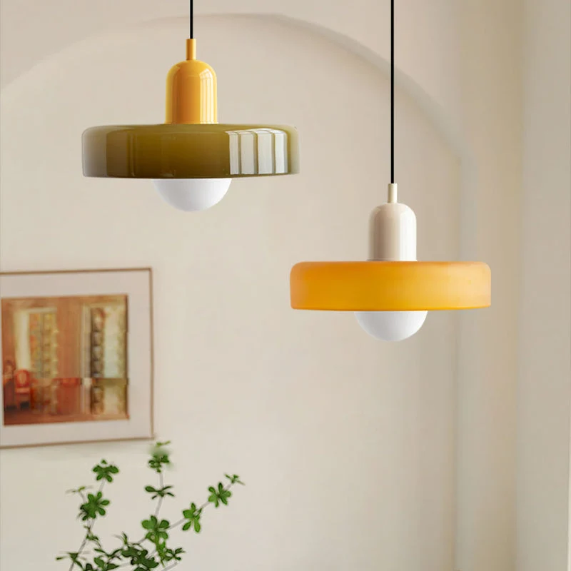 Geometrische Hanglamp Gekleurd Glas E27 Verstelbaar Eettafel Keukeneiland Retro Design Sfeerverlichting | Sansoti