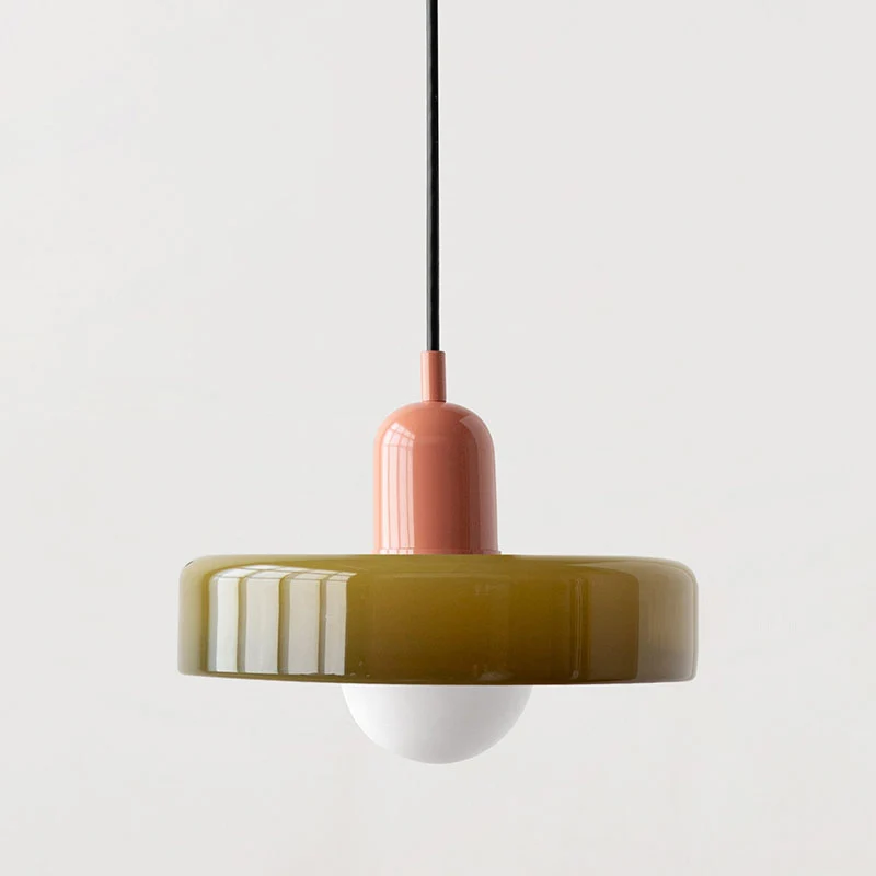 Geometrische Hanglamp Gekleurd Glas E27 Verstelbaar Eettafel Keukeneiland Retro Design Sfeerverlichting | Sansoti