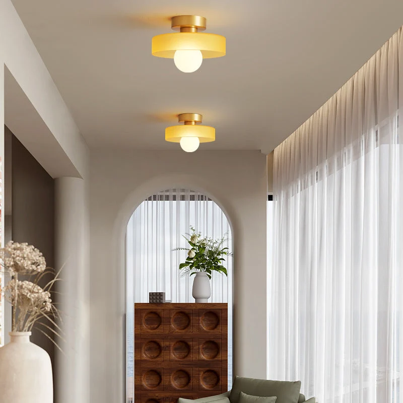 Plafondlamp Geometrisch Ø24cm Messing Glas Koper G9 Fitting Hal Slaapkamer Eetkamer Verlichting Interieur | Sansoti