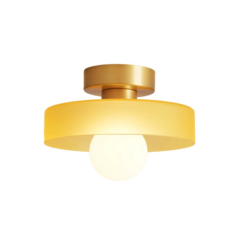 Plafondlamp Geometrisch Ø24cm Messing Glas Koper G9 Fitting Hal Slaapkamer Eetkamer Verlichting Interieur | Sansoti