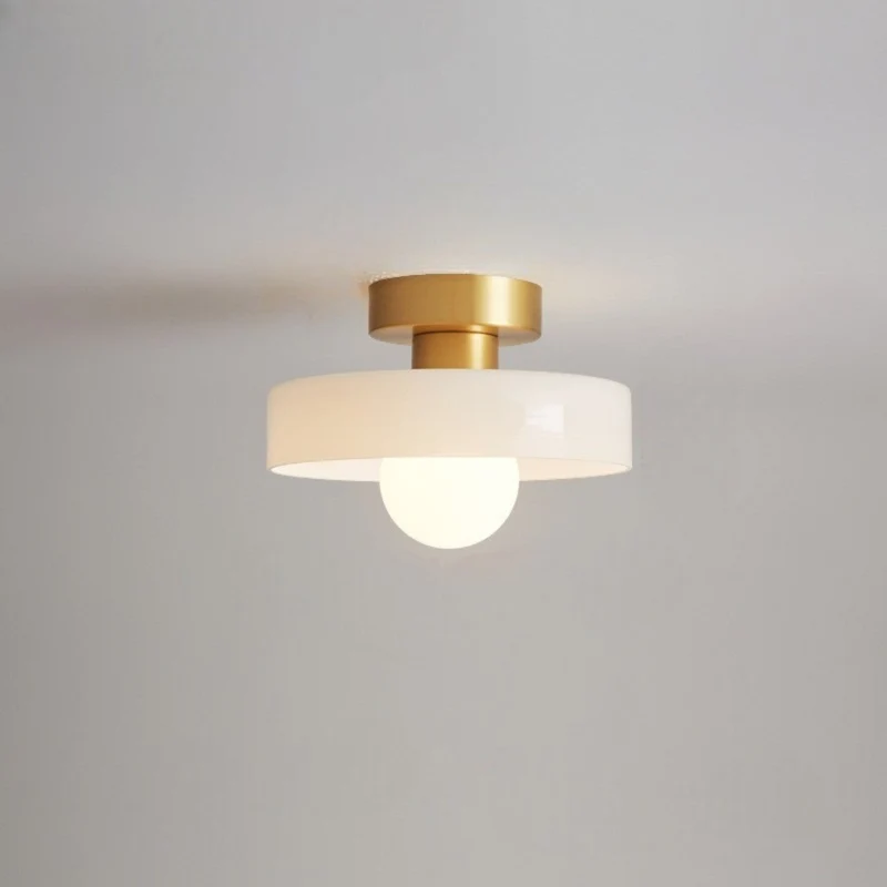 Plafondlamp Geometrisch Ø24cm Messing Glas Koper G9 Fitting Hal Slaapkamer Eetkamer Verlichting Interieur | Sansoti