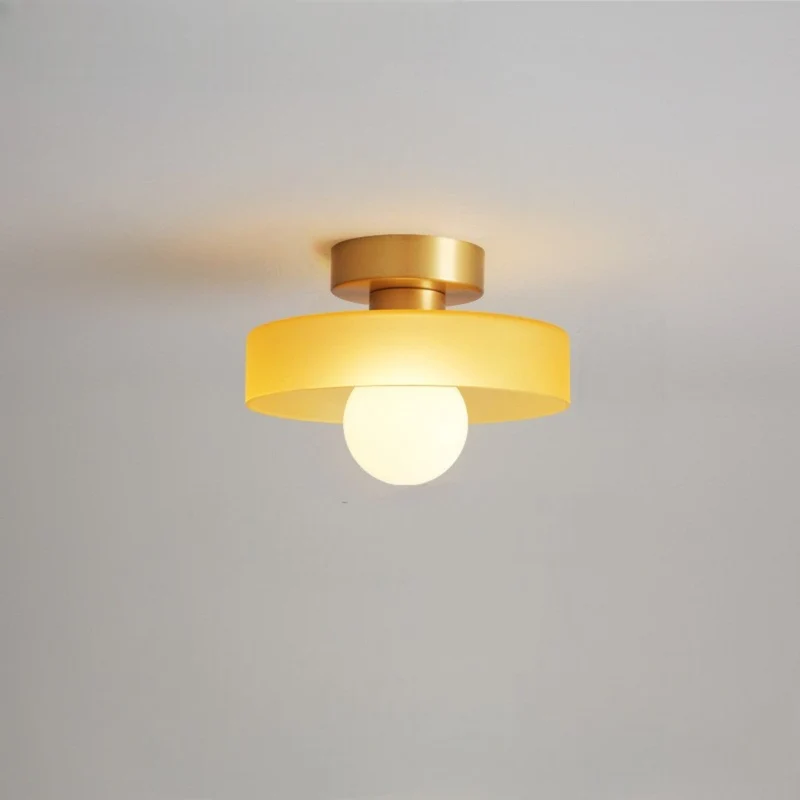 Plafondlamp Geometrisch Ø24cm Messing Glas Koper G9 Fitting Hal Slaapkamer Eetkamer Verlichting Interieur | Sansoti