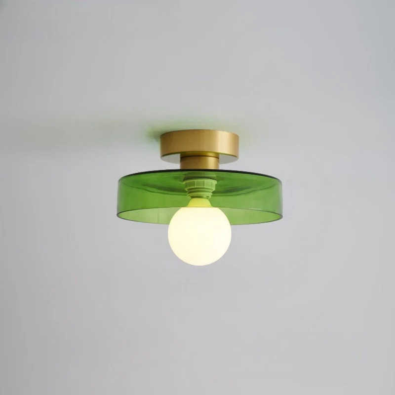 Plafondlamp Geometrisch Ø24cm Messing Glas Koper G9 Fitting Hal Slaapkamer Eetkamer Verlichting Interieur | Sansoti