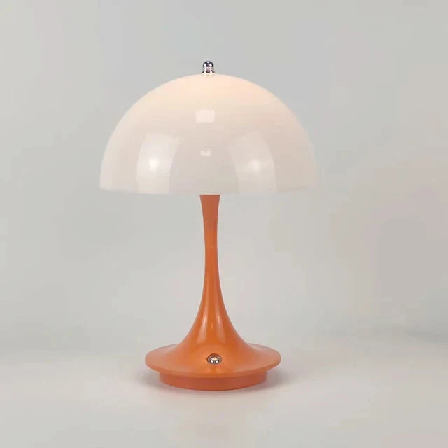 Draadloze Paddenstoel Tafellamp Oplaadbaar 24cm Warm Wit LED Sfeerverlichting Decoratief Binnen Buiten | Sansoti