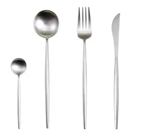 Bestekset 24-delig RVS Gekleurde Handvatten 6 Personen Modern Tafelgerei Duurzaam Eetbestek Dinerset | Sansoti