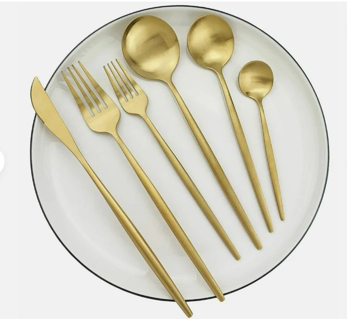 Bestek Set 18/10 RVS met Titanium Coating voor Moderne Gedekte Tafels 4 tot 16 Personen Elegante Tafelbestek | Sansoti