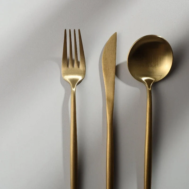 Bestek Set 18/10 RVS met Titanium Coating voor Moderne Gedekte Tafels 4 tot 16 Personen Elegante Tafelbestek | Sansoti
