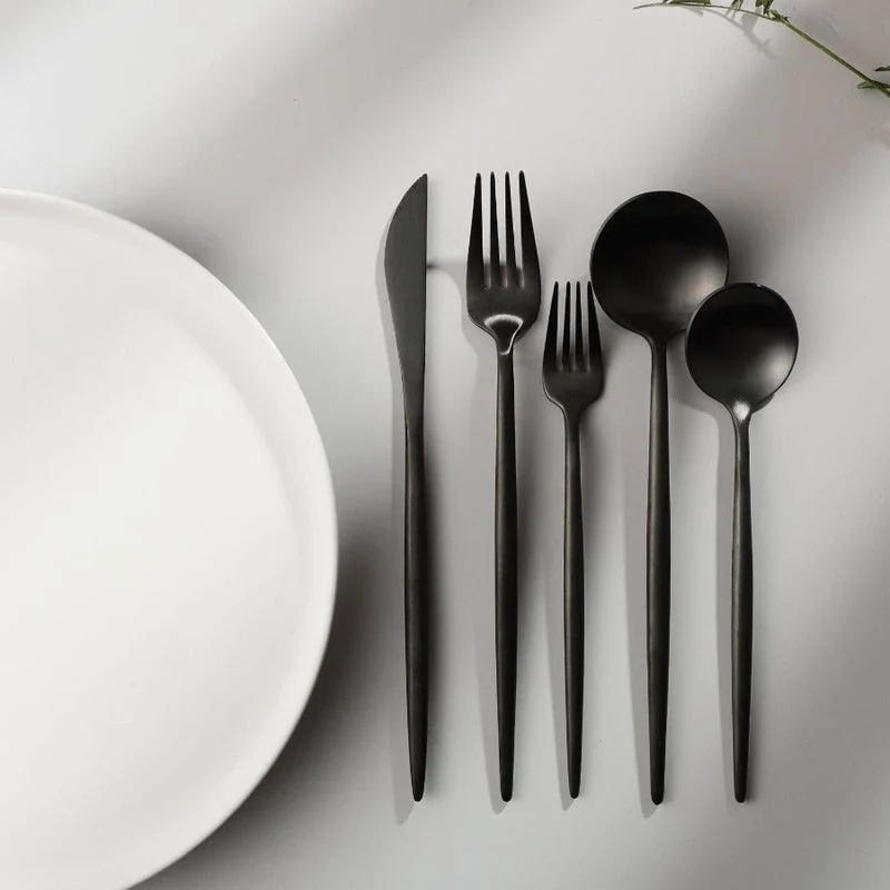 Bestek Set 18/10 RVS met Titanium Coating voor Moderne Gedekte Tafels 4 tot 16 Personen Elegante Tafelbestek | Sansoti