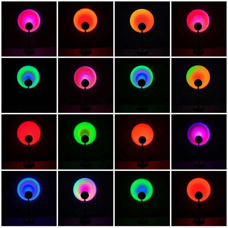 Tafellamp met Projectie Zonsondergang Sfeerlicht LED Dimbaar Nachtlampje voor Slaapkamer Woonkamer Sfeer | Sansoti