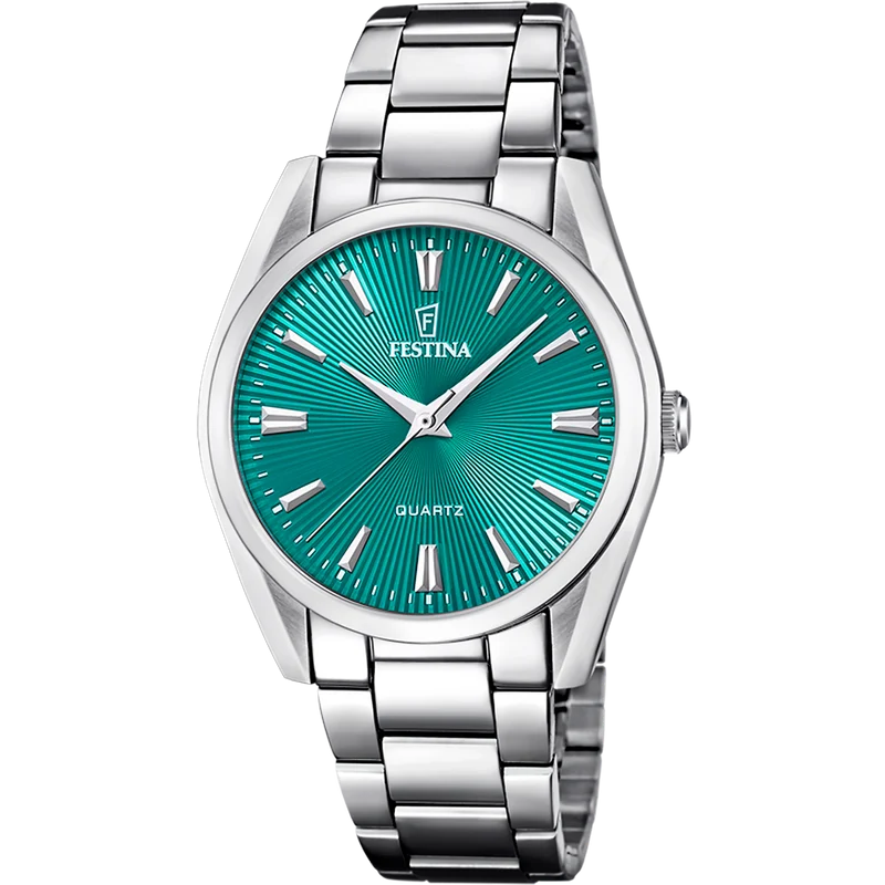 Festina Boyfriend F20622/Q Damen Armbanduhr Grün • Quarzwerk MIYOTA 2035 • Edelstahlarmband