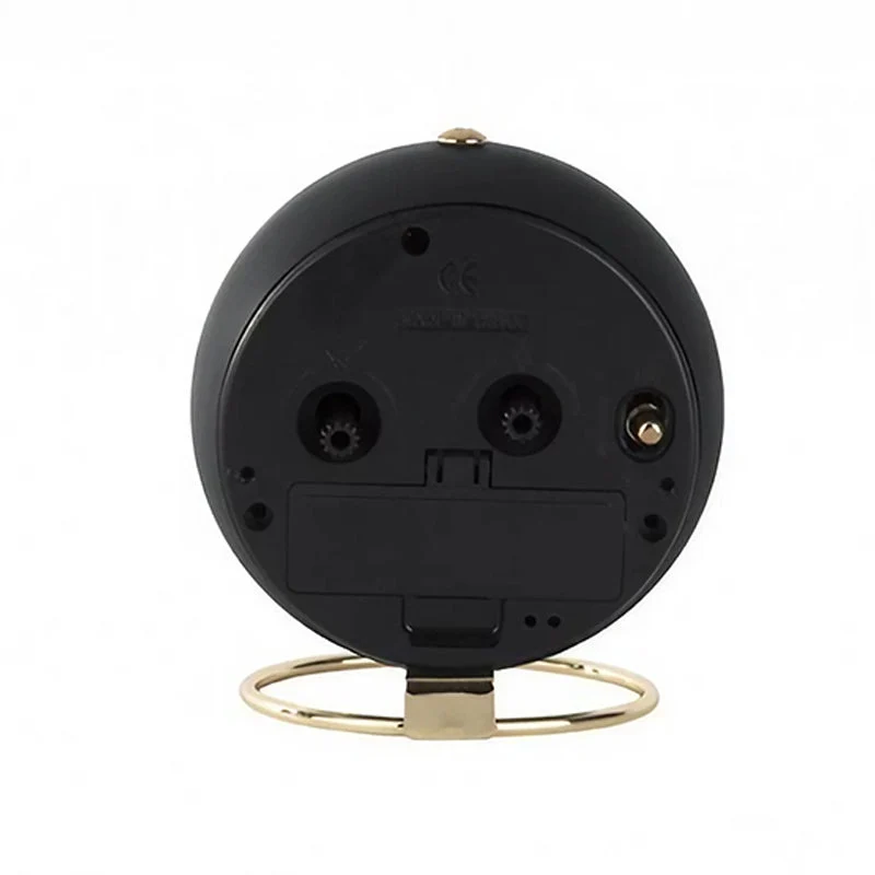 Runder Vintage Wecker in Schwarz