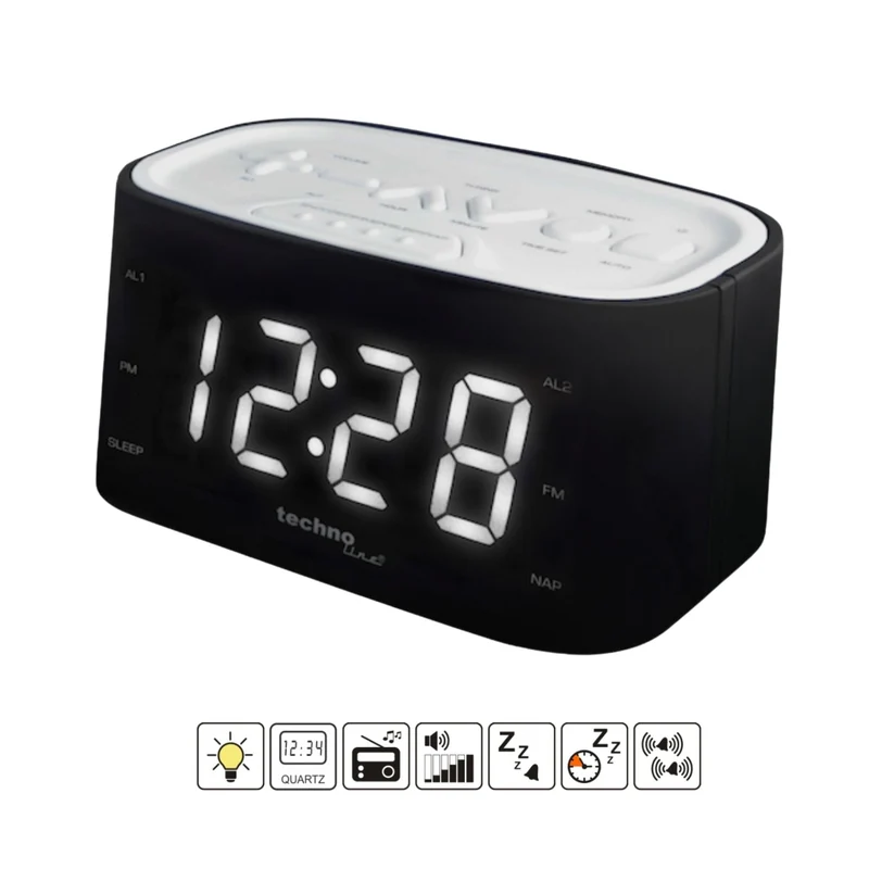 TECHNOLINE WT 465 Radiowecker schwarz-weiß