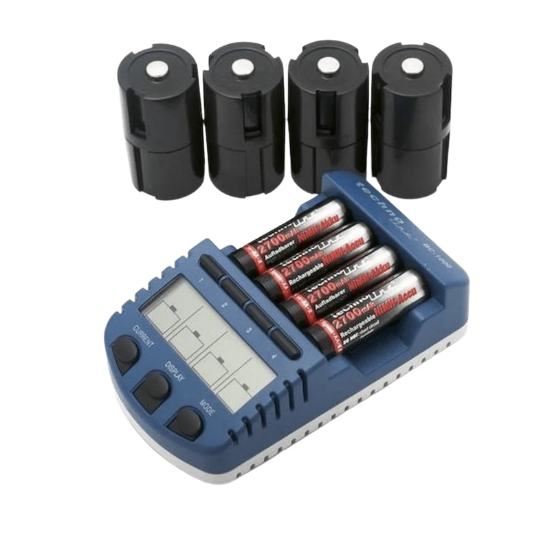 Akkuladegerät mit 4 Akkus - Technoline BC1000