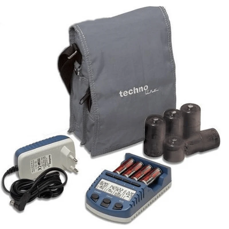 Akkuladegerät mit 4 Akkus - Technoline BC1000
