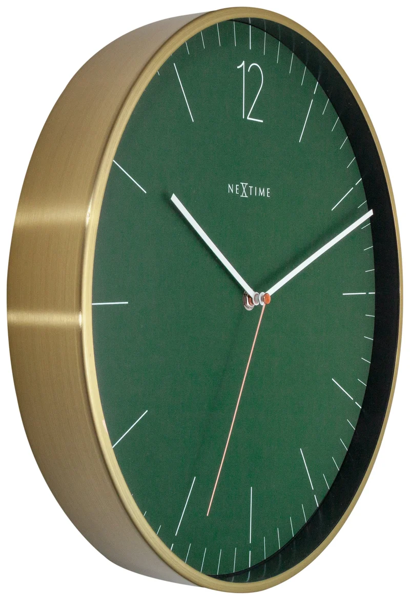 Wall clock - 34 cm - Glass / Metal - Vintage 'Essential Gold'