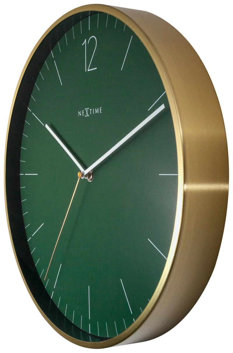 Wall clock - 34 cm - Glass / Metal - Vintage 'Essential Gold'