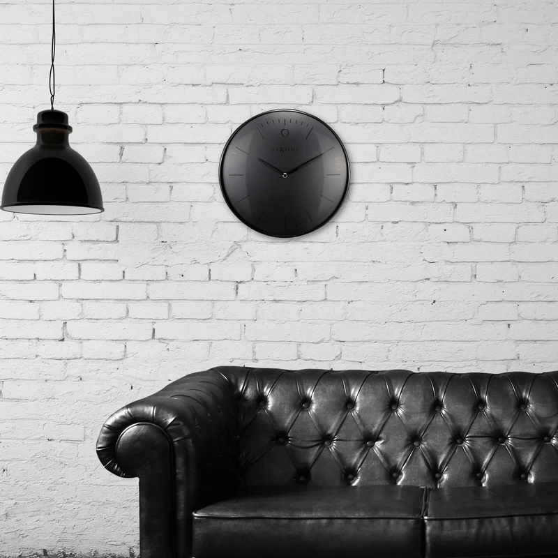 Wall clock- 40 cm - Metal - Dome shaped glass- 'Glamour'
