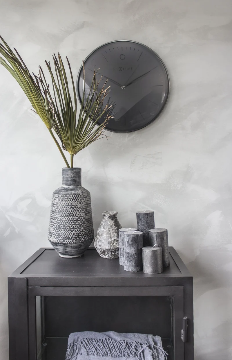 Wall clock- 40 cm - Metal - Dome shaped glass- 'Glamour'