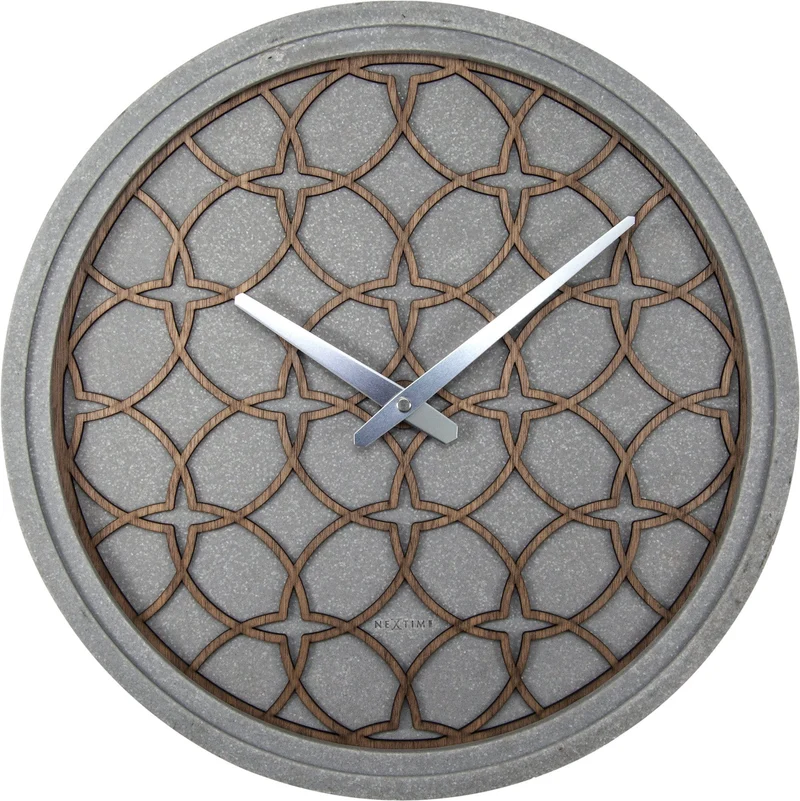 Wall Clock - 39.5 cm - Polyresin/Wood - 'Concreto love'