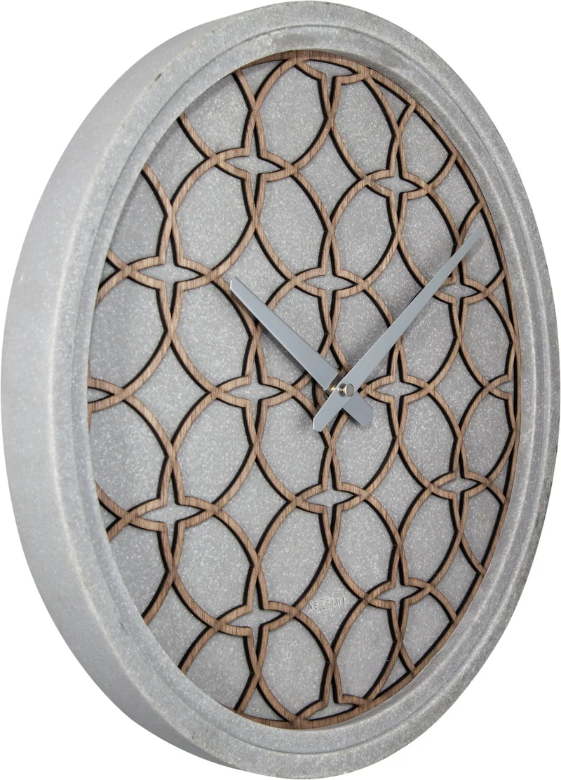 Wall Clock - 39.5 cm - Polyresin/Wood - 'Concreto love'
