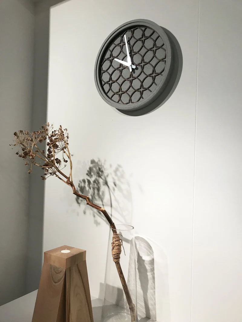 Wall Clock - 39.5 cm - Polyresin/Wood - 'Concreto love'