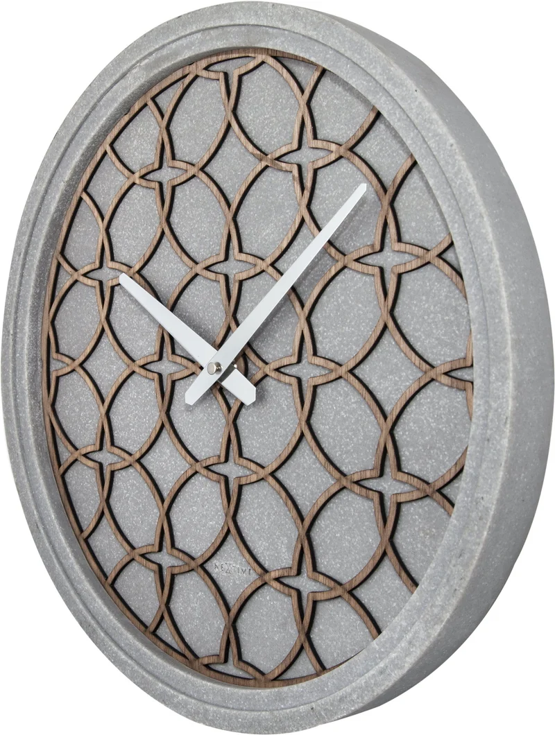 Wall Clock - 39.5 cm - Polyresin/Wood - 'Concreto love'