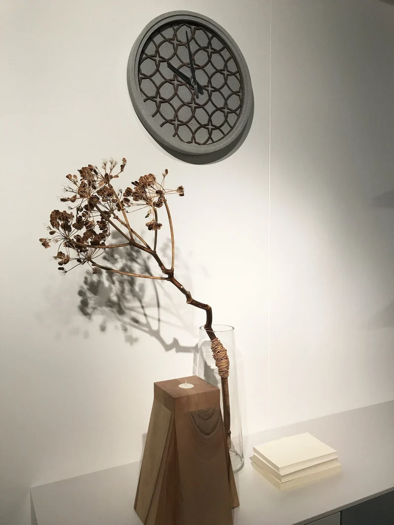 Wall Clock - 39.5 cm - Polyresin/Wood - 'Concreto love'