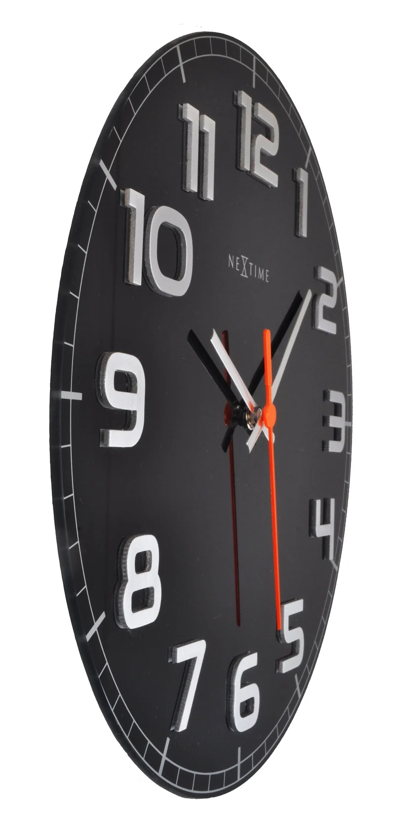 Wall clock - 30 x 3.5 cm - Glass - 'Classy Round'
