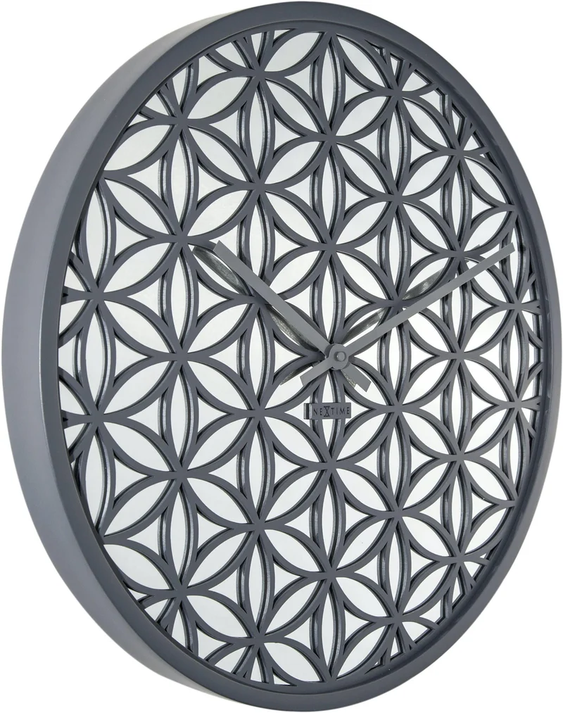 Wall clock - 50 cm - Wood/Mirror - 'Bella Mirror'