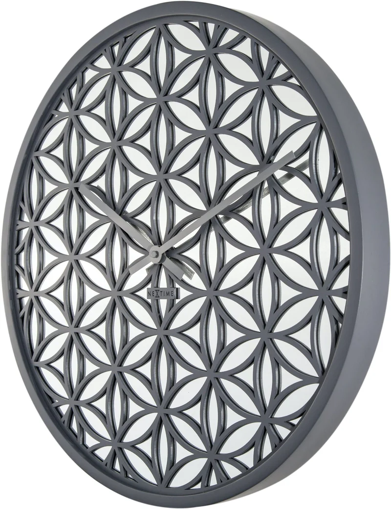Wall clock - 50 cm - Wood/Mirror - 'Bella Mirror'
