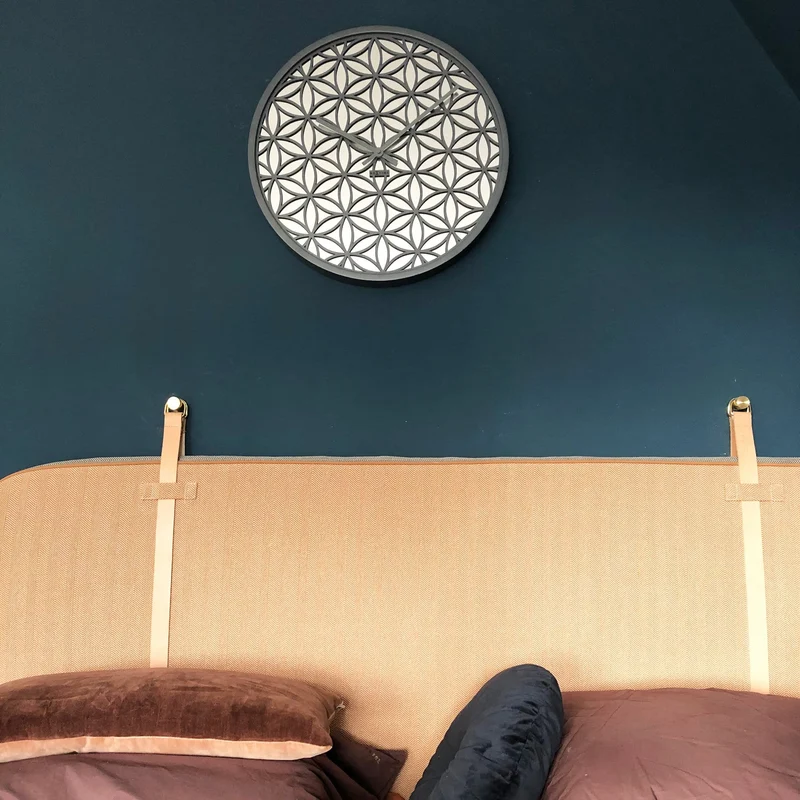Wall clock - 50 cm - Wood/Mirror - 'Bella Mirror'