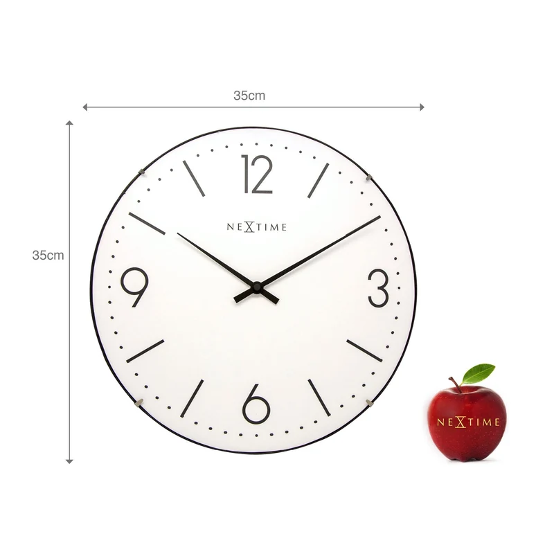 Wall clock - 35 cm - Dome Glass - 'Basic Dome'