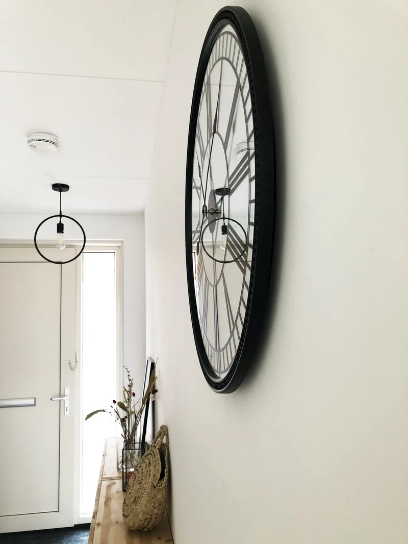 Wall clock - 56 cm - Mirror - 'Cleopatra mirror'