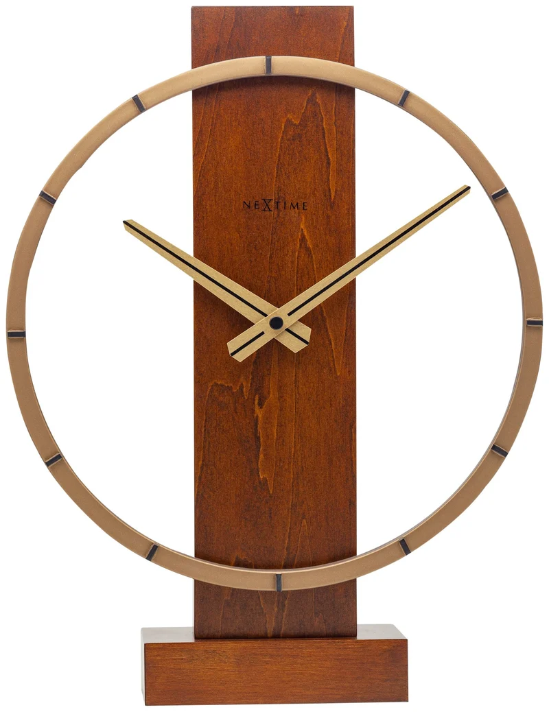 Table / Wall clock - 34 x 27 cm - Wood/Steel - 'Carl Small'