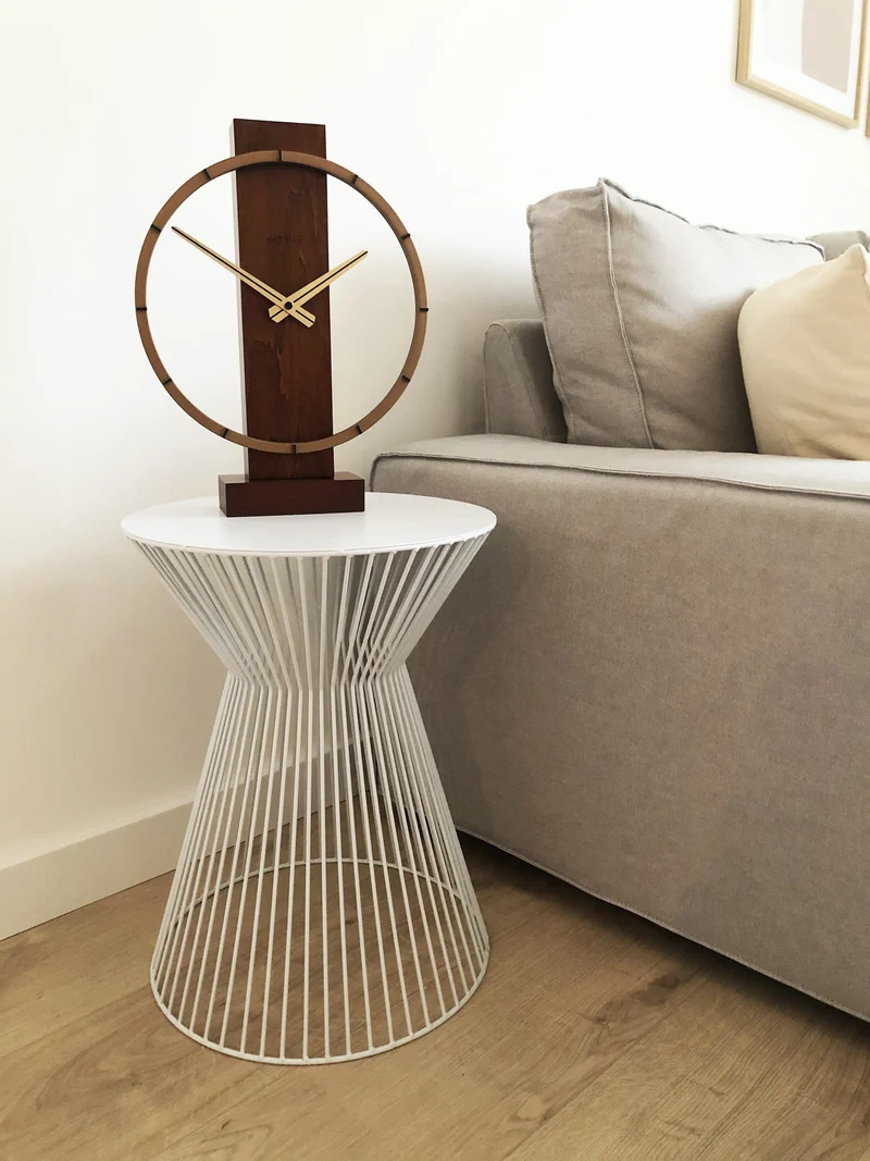 Table / Wall clock - 34 x 27 cm - Wood/Steel - 'Carl Small'