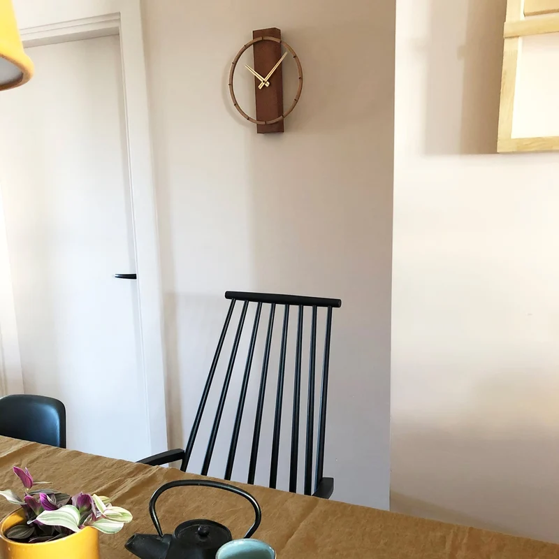 Table / Wall clock - 34 x 27 cm - Wood/Steel - 'Carl Small'