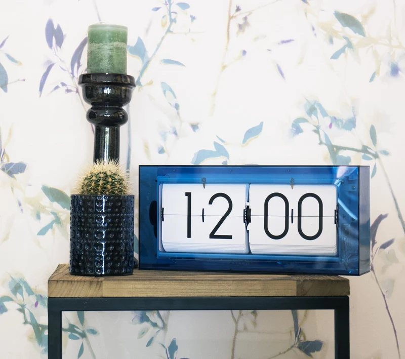 Table clock - 36 cm - Acrylic - Flip Clock- 'Big Flip Clear'