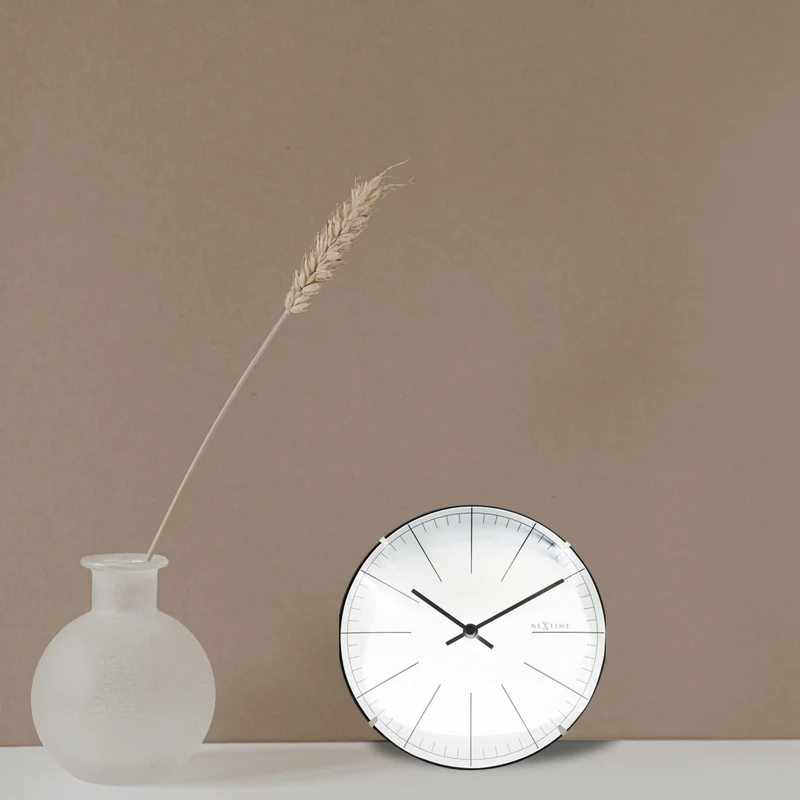 Wall clock/ Table clock- 20 cm- Glass - Dome Shaped Glass- 'Big Stripe Mini Dome'