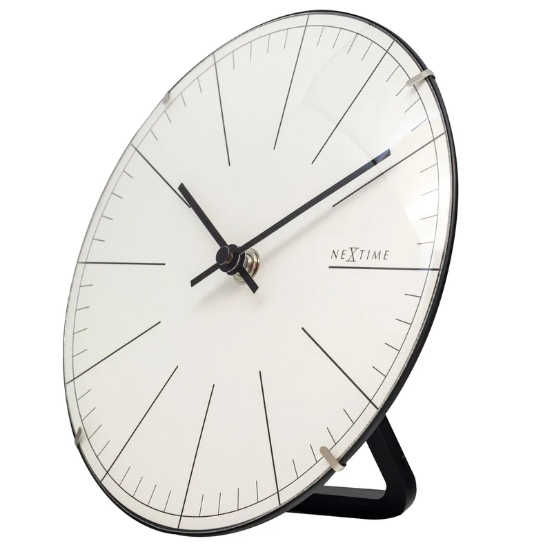 Wall clock/ Table clock- 20 cm- Glass - Dome Shaped Glass- 'Big Stripe Mini Dome'