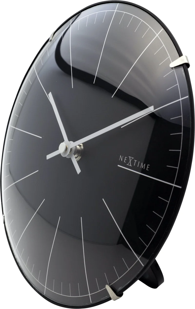 Wall clock/ Table clock- 20 cm- Glass - Dome Shaped Glass- 'Big Stripe Mini Dome'