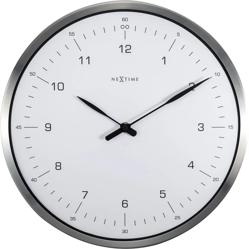 Wall clock- 33 cm - Metal - Dome Shaped Glass- '60 Minutes'
