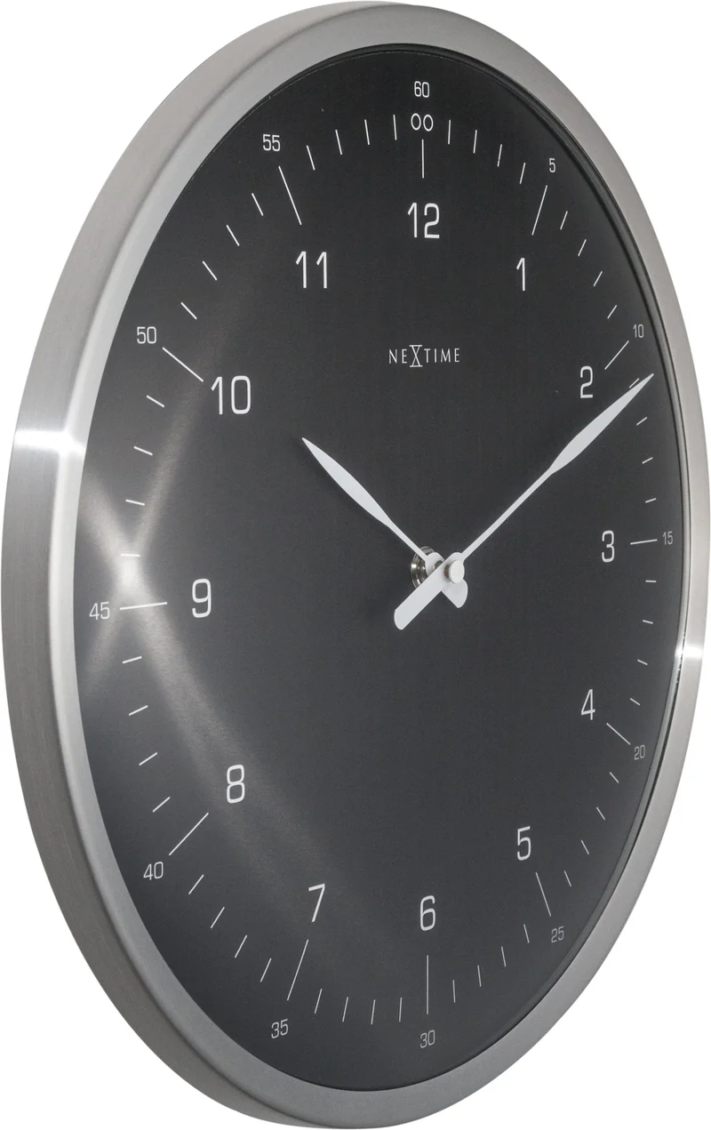 Wall clock- 33 cm - Metal - Dome Shaped Glass- '60 Minutes'