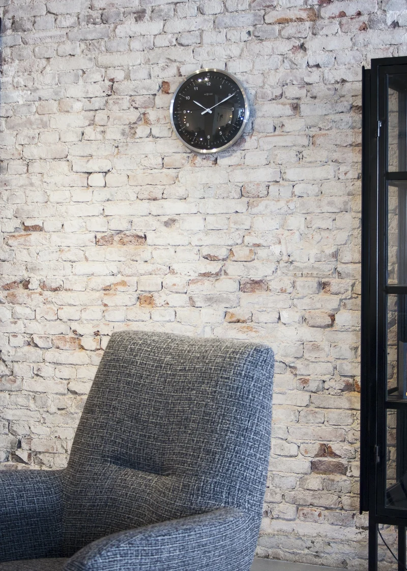 Wall clock- 33 cm - Metal - Dome Shaped Glass- '60 Minutes'