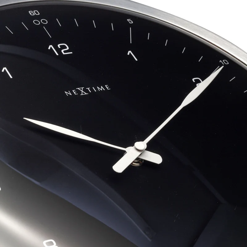 Wall clock- 33 cm - Metal - Dome Shaped Glass- '60 Minutes'