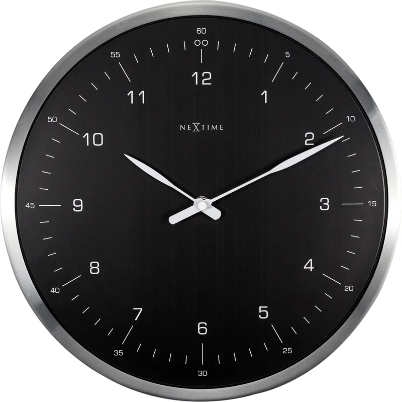 Wall clock- 33 cm - Metal - Dome Shaped Glass- '60 Minutes'