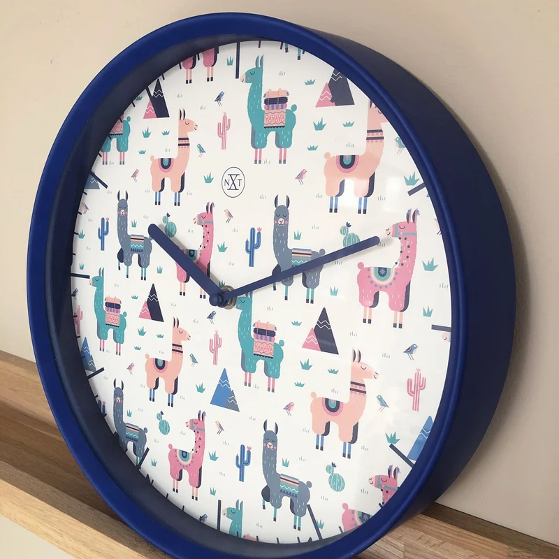 Wall clock - 30 cm - Plastic - 'Alpaca'