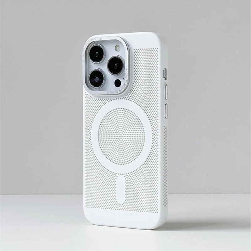 Warmteafvoerende Telefoonhoes MagSafe iPhone 14 15 16 met Camera Bescherming TPU Grip Magnetisch Slank | Sansoti
