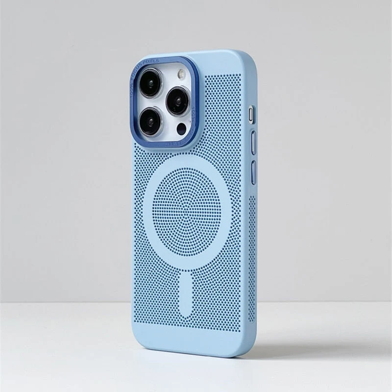 Warmteafvoerende Telefoonhoes MagSafe iPhone 14 15 16 met Camera Bescherming TPU Grip Magnetisch Slank | Sansoti