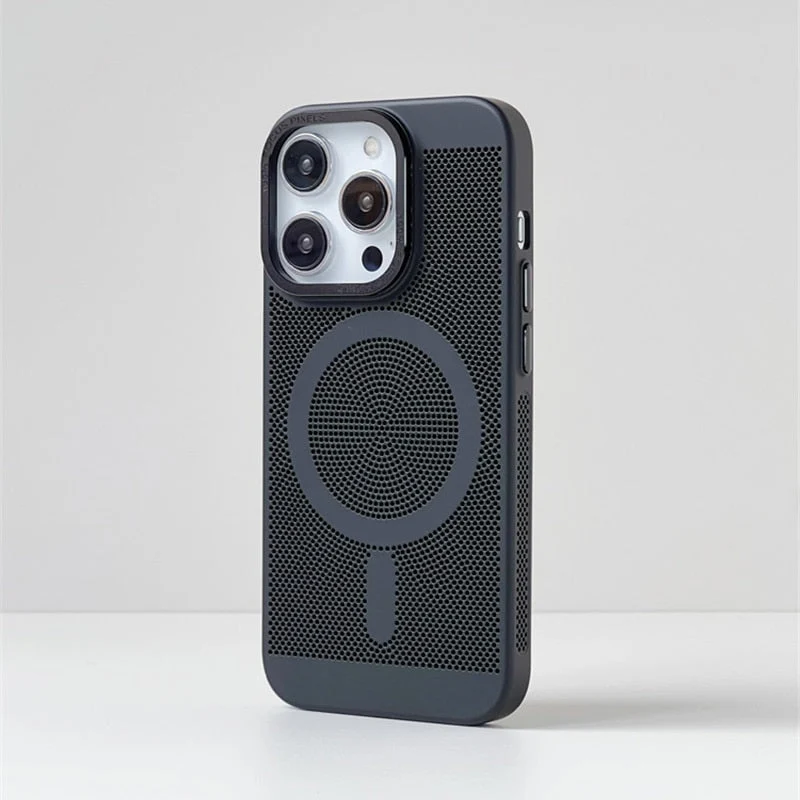 Warmteafvoerende Telefoonhoes MagSafe iPhone 14 15 16 met Camera Bescherming TPU Grip Magnetisch Slank | Sansoti