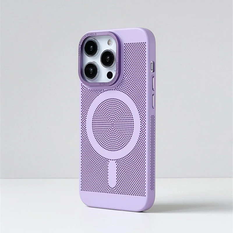 Warmteafvoerende Telefoonhoes MagSafe iPhone 14 15 16 met Camera Bescherming TPU Grip Magnetisch Slank | Sansoti
